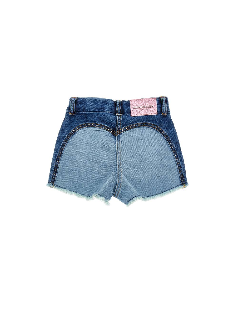 Monnalisa Shorts denim felpa ricamati Promozione Limitata