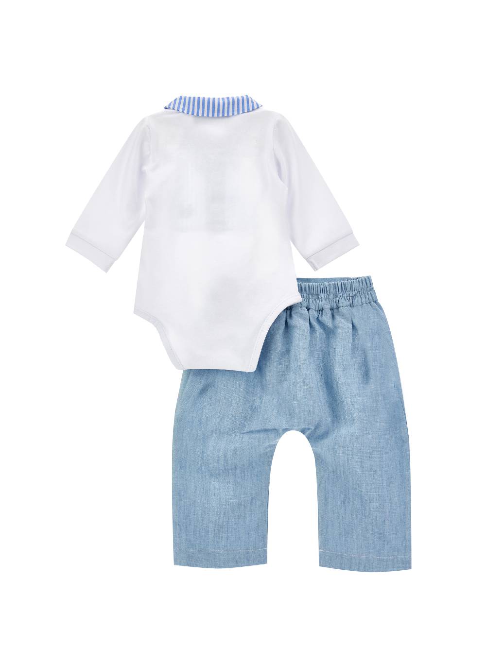 Monnalisa Completino due pezzi chambray Sconto