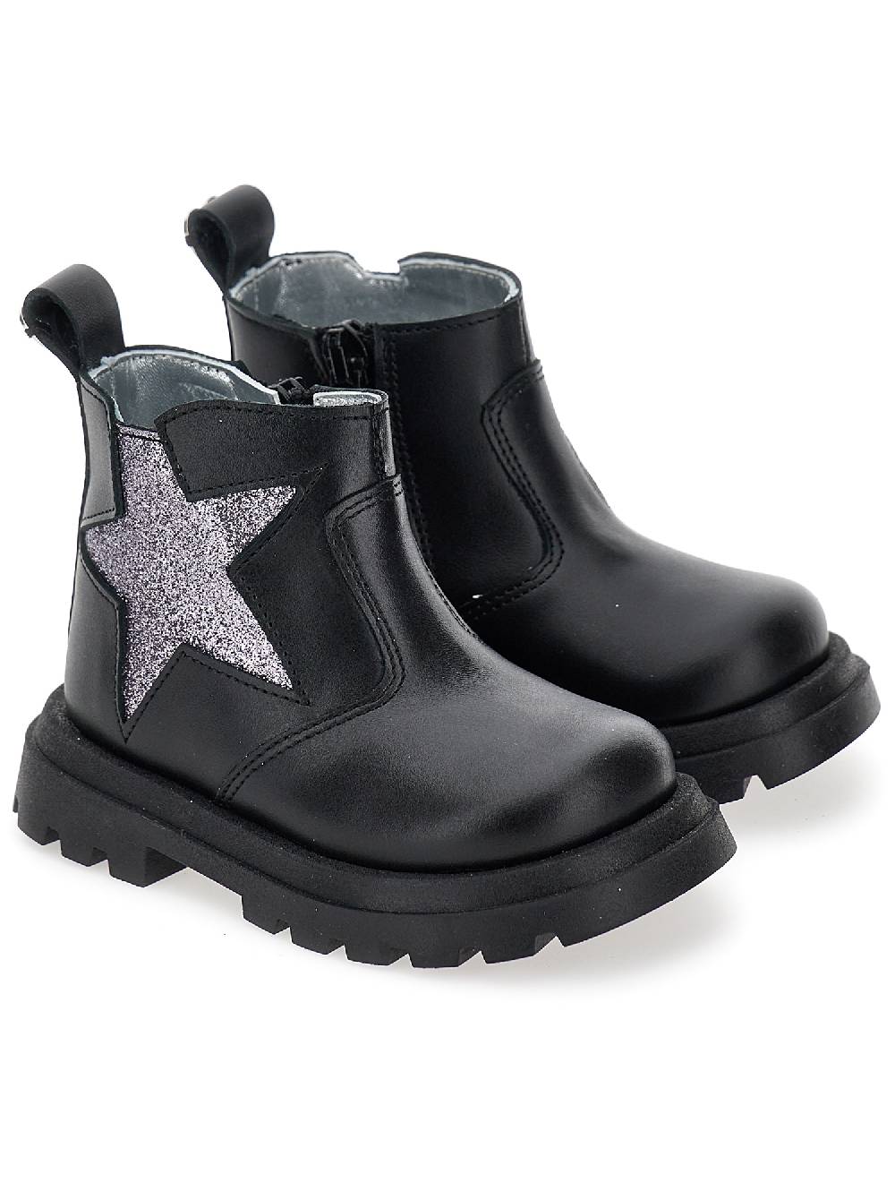 Monnalisa Scarponcini pelle con stella glitter Pezzi Unici
