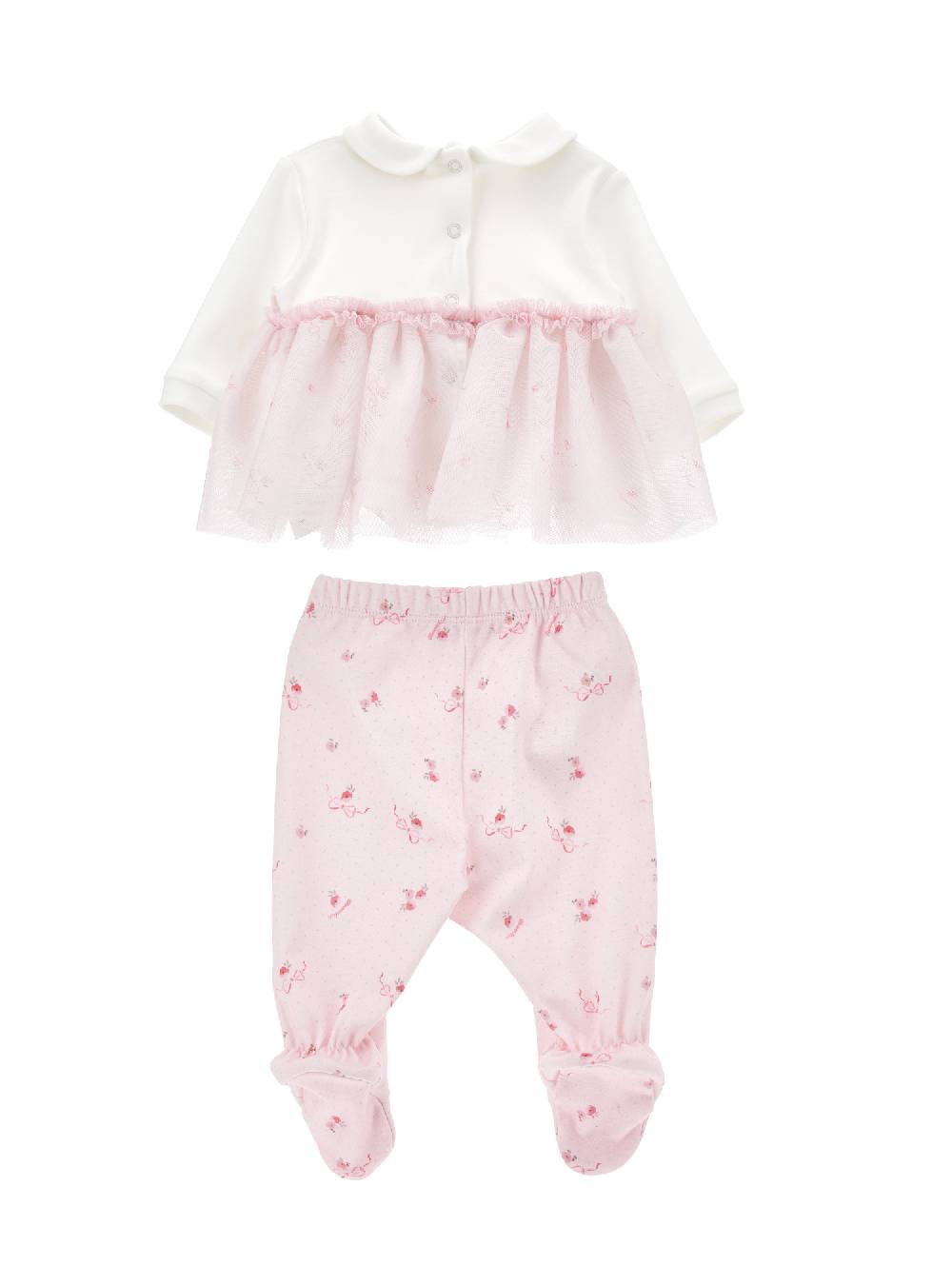 Monnalisa Completo 2 pezzi tulle stampato Sottocosto