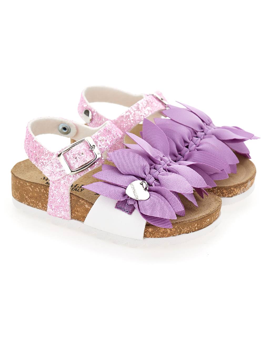 Monnalisa Sandali glitter con fiori Outlet