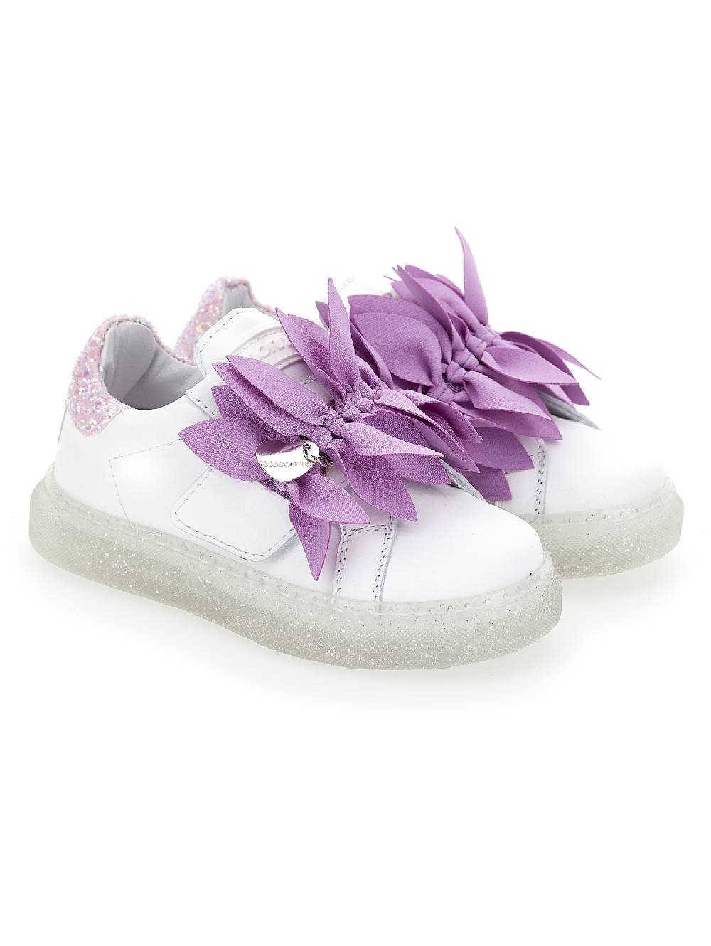 Monnalisa Sneakers pelle con petali Hotsell