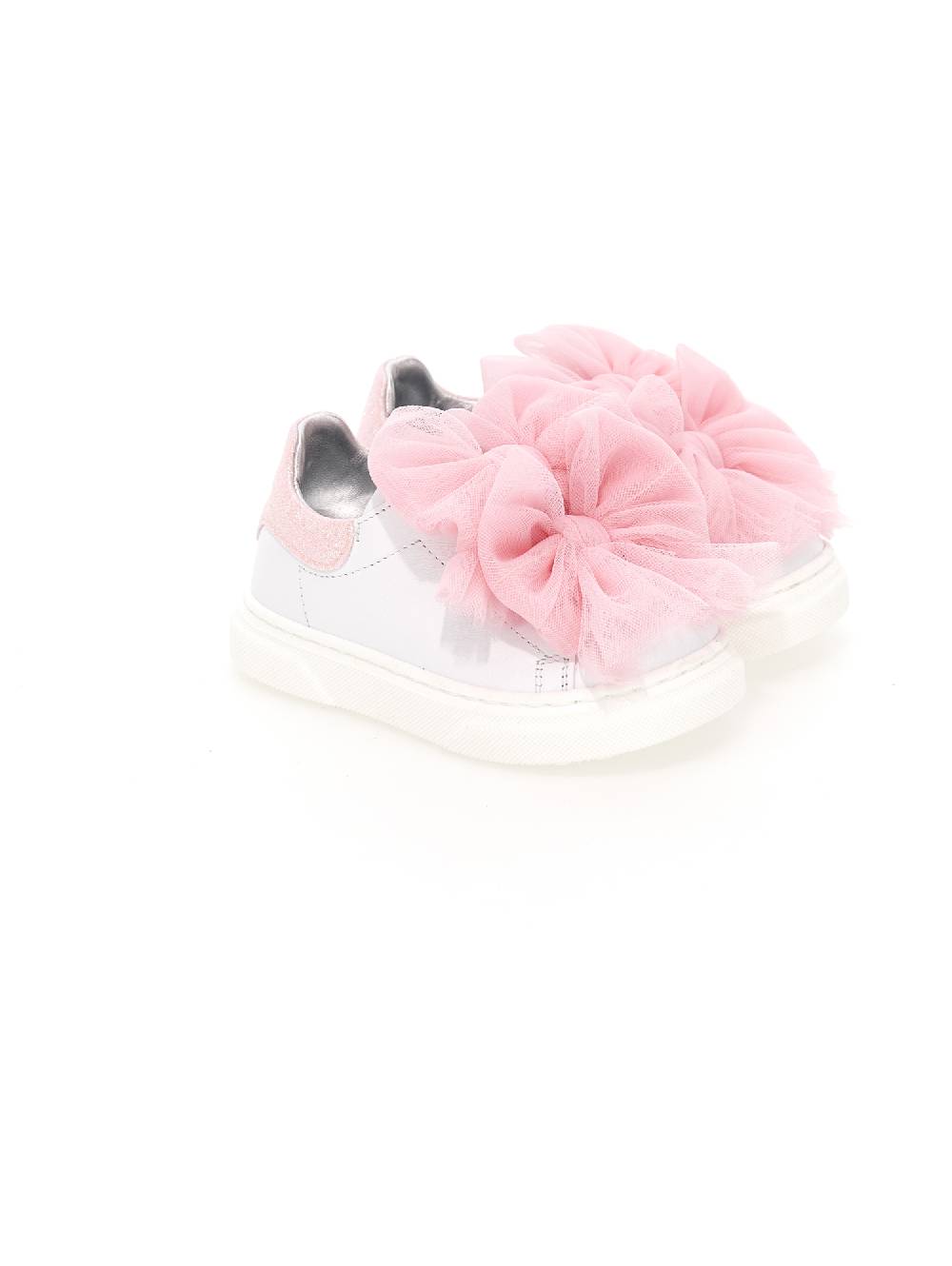 Monnalisa Sneakers pelle con fiocchi tulle Promozione