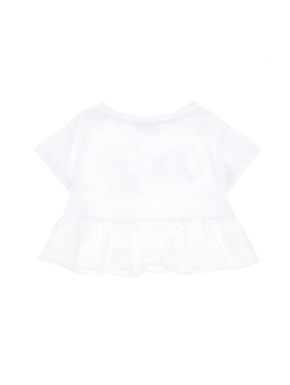 Monnalisa T-shirt con gala ricamata Hotsell