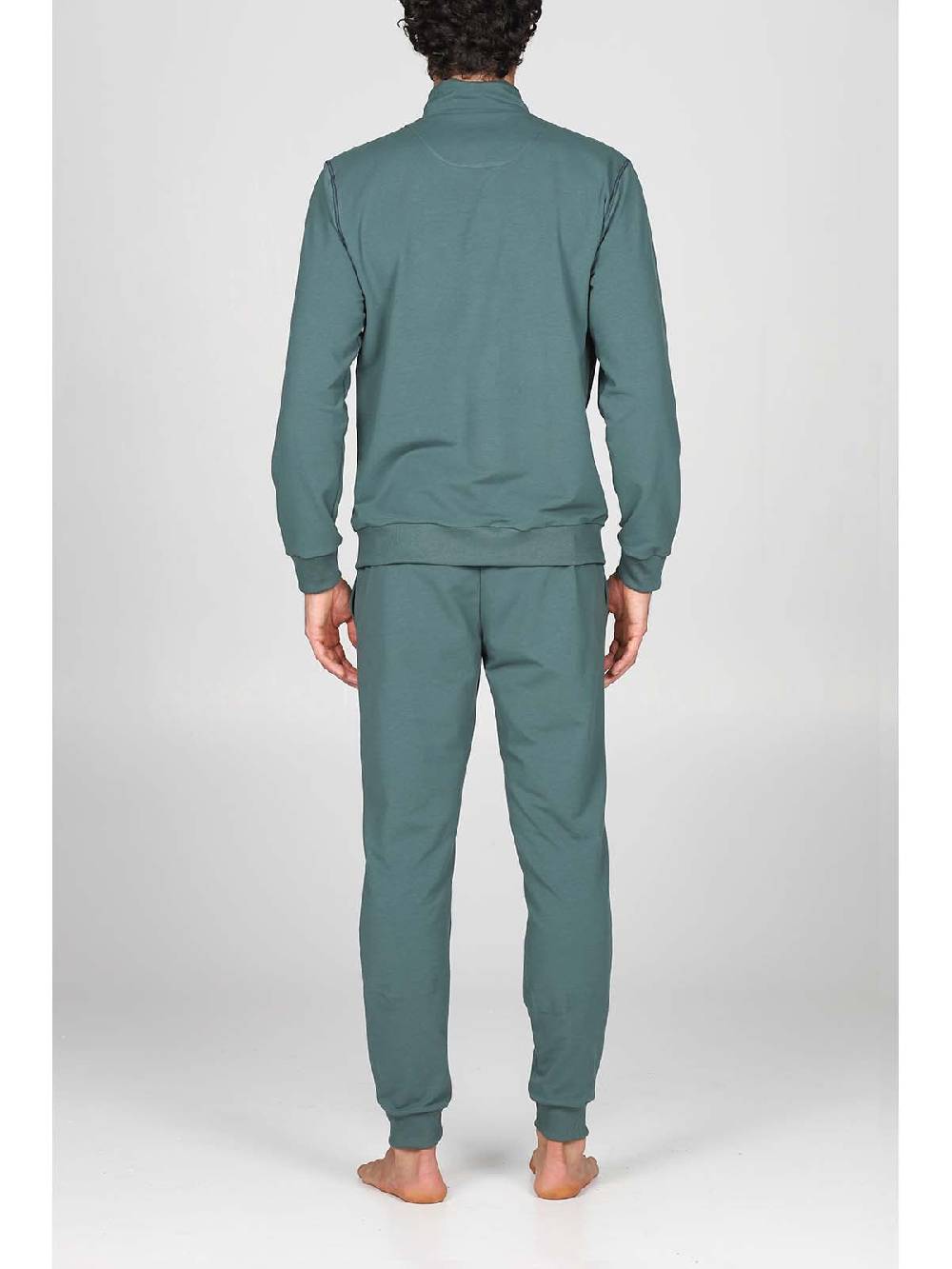 Julipet Tuta zip in confortevole felpa di colore verde Outlet
