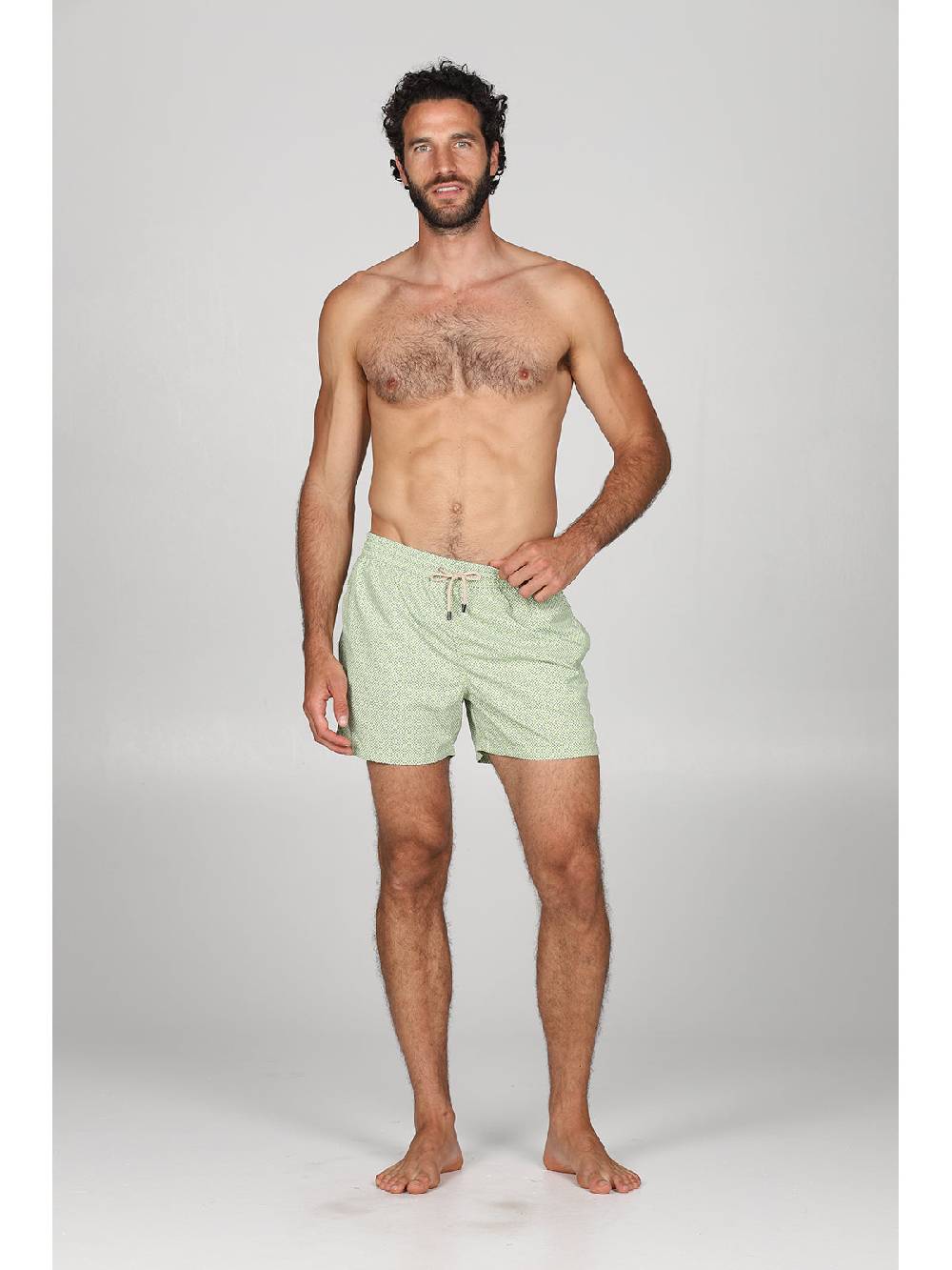 Julipet Boxer mare in leggera tela di microfibra verde, con disegno cravatteria ad alta definizione Fino Al -60%