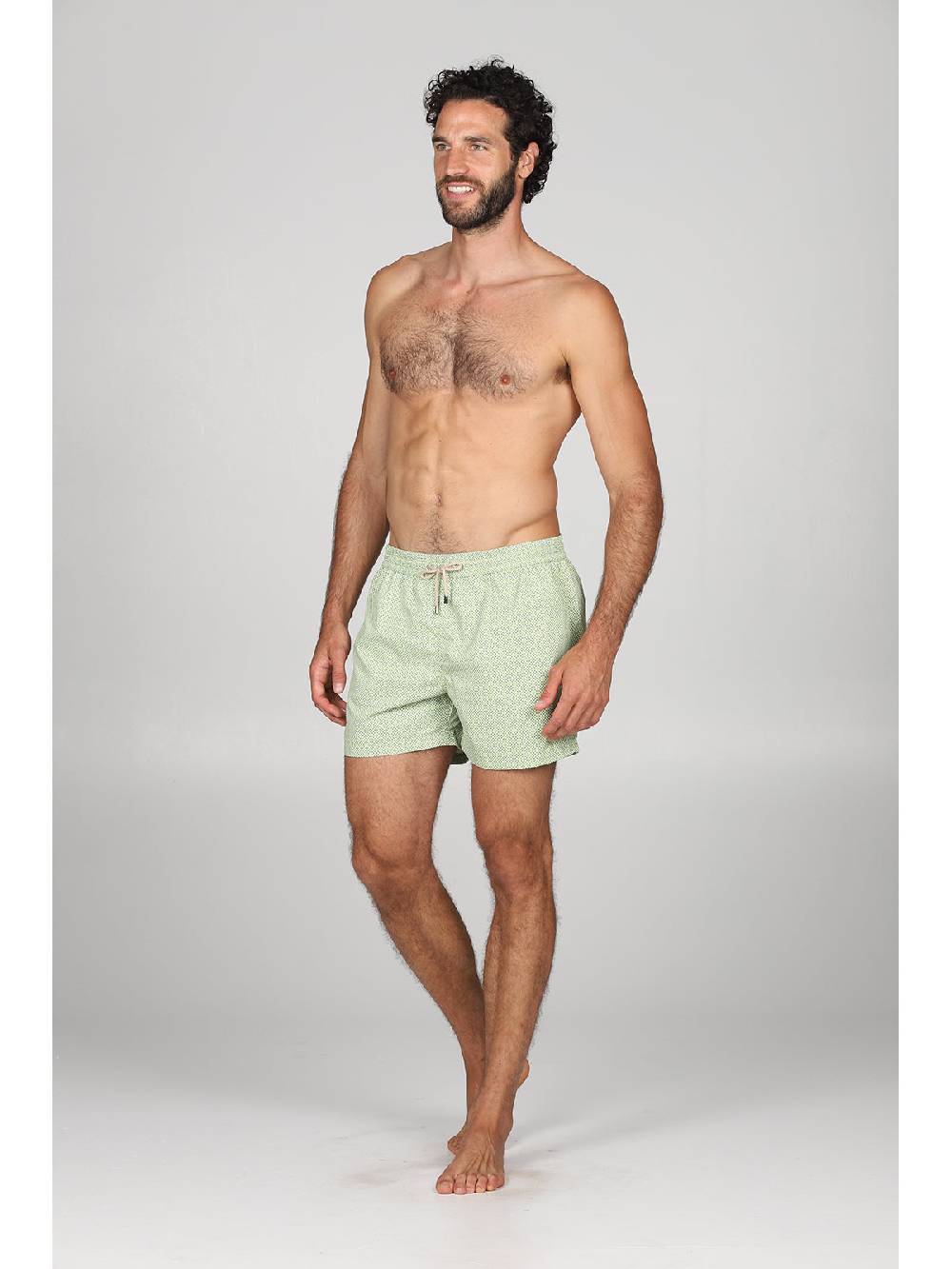 Julipet Boxer mare in leggera tela di microfibra verde, con disegno cravatteria ad alta definizione Fino Al -60%