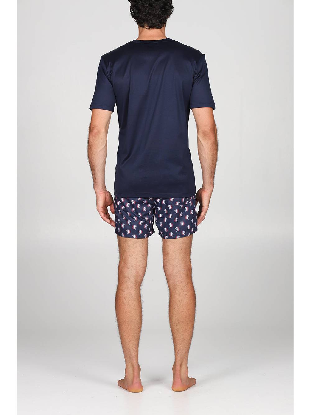 Julipet T-shirt in jersey di puro cotone blu, con stampa piazzata "indiano" Negozi Online