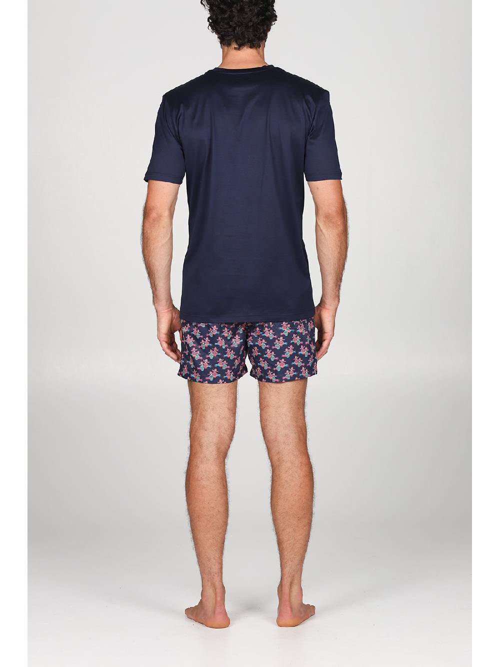 Julipet T-shirt in jersey di puro cotone blu, con stampa piazzata "siesta" Acquista Ora