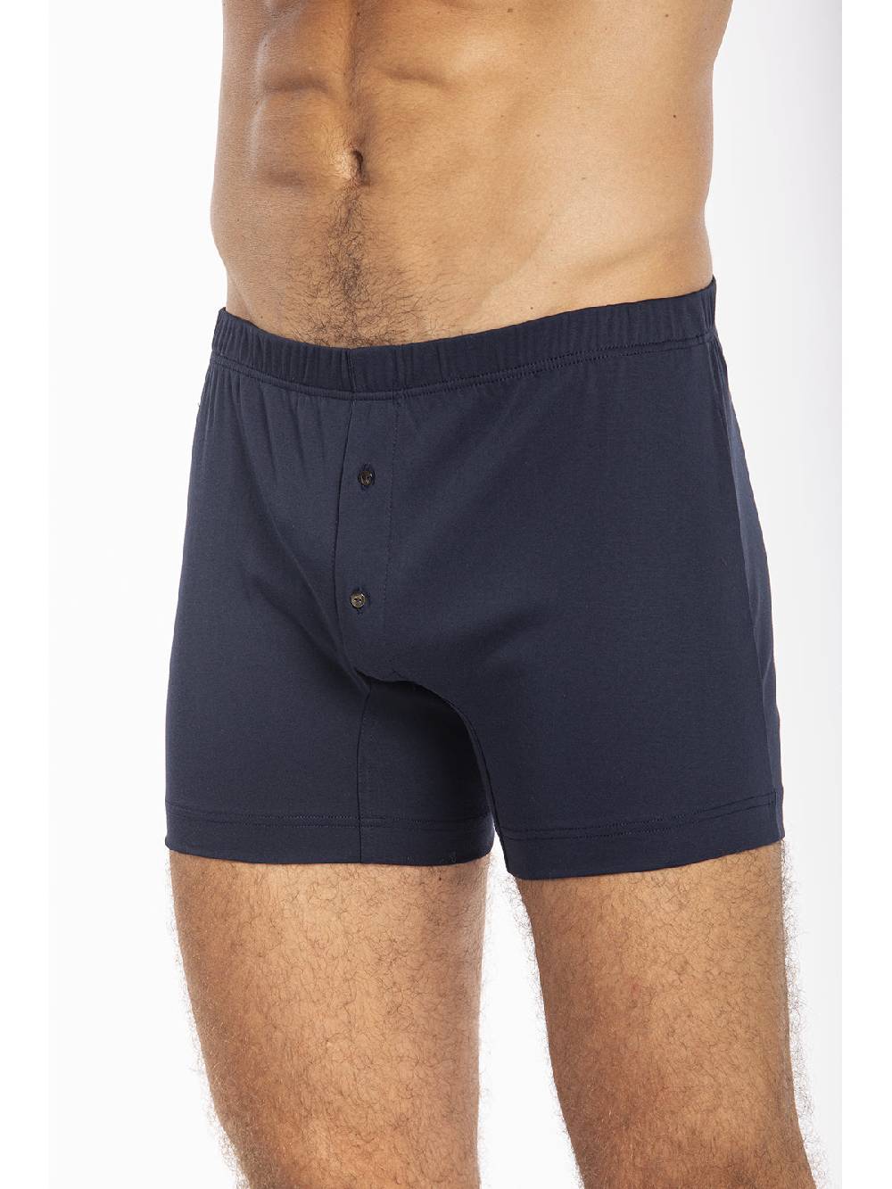 Julipet Boxer blu in interlock di puro cotone "doppia maglia" In Linea