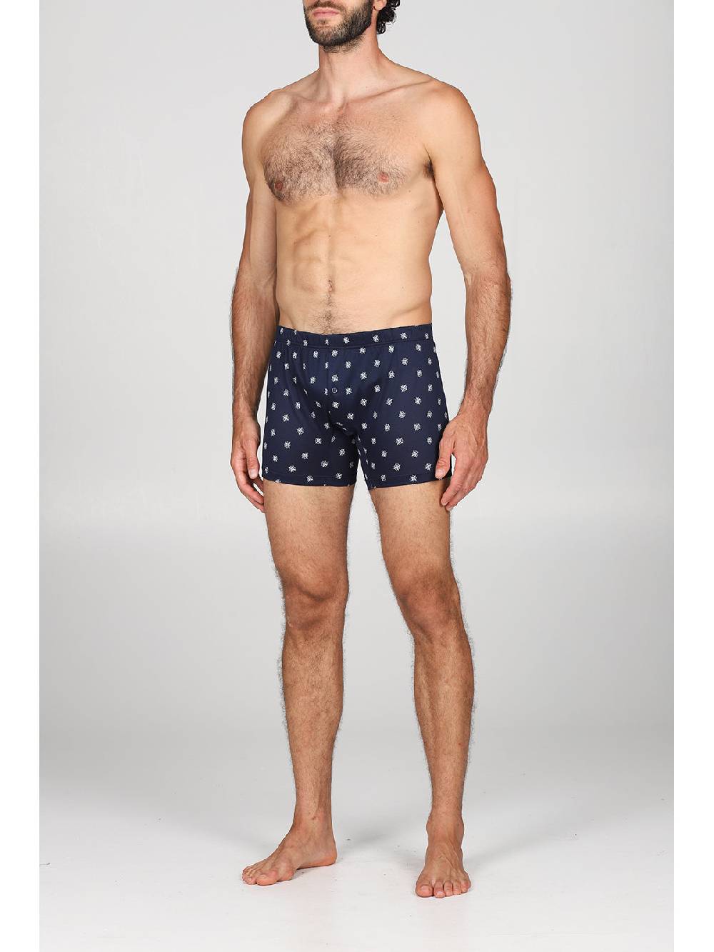 Julipet Boxer lungo in setoso puro cotone mercerizzato con disegno "bussola" Spedizione Gratuita