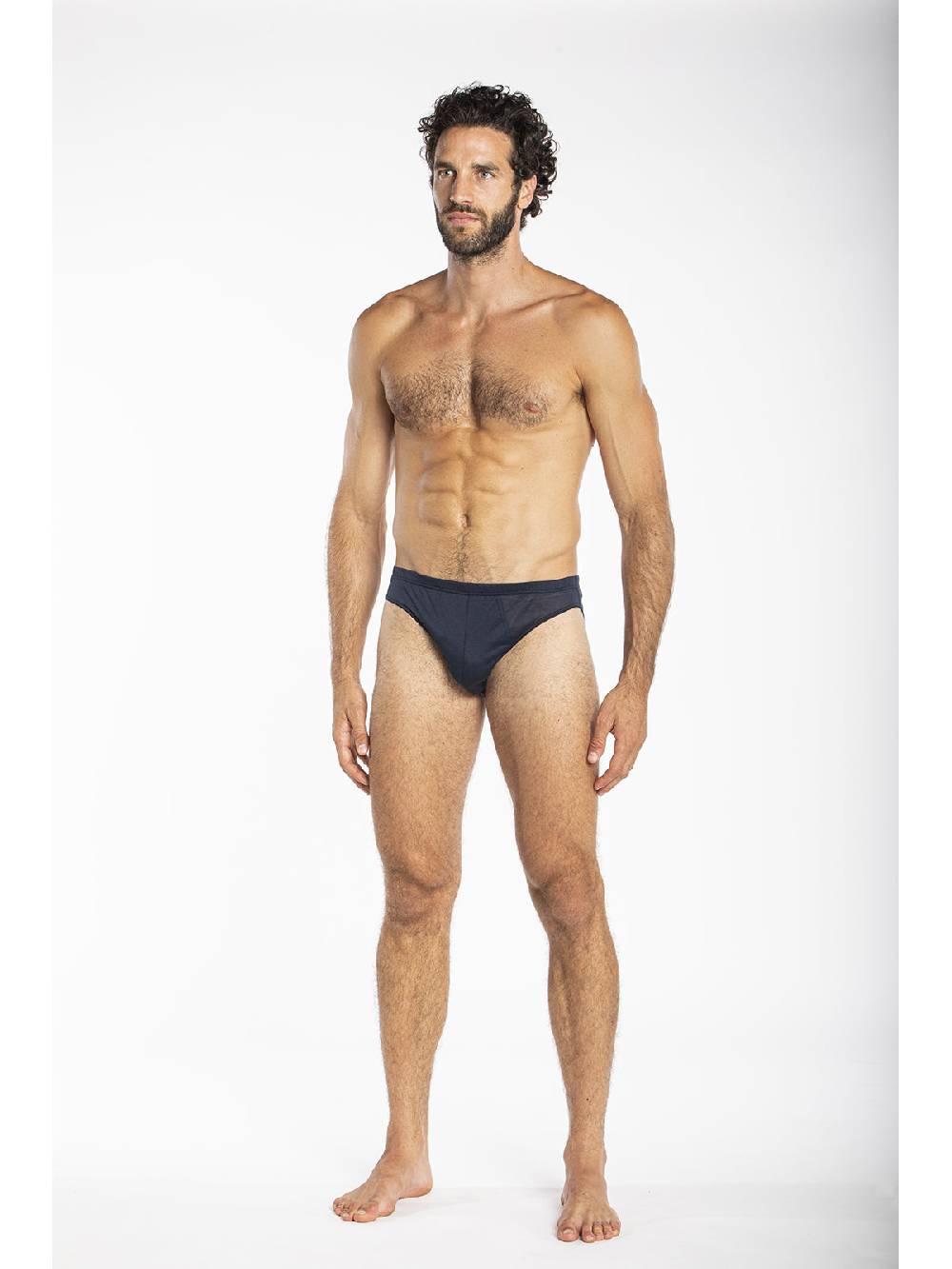 Julipet Slip blu in jersey di puro cotone mercerizzato e gasato In Vendita