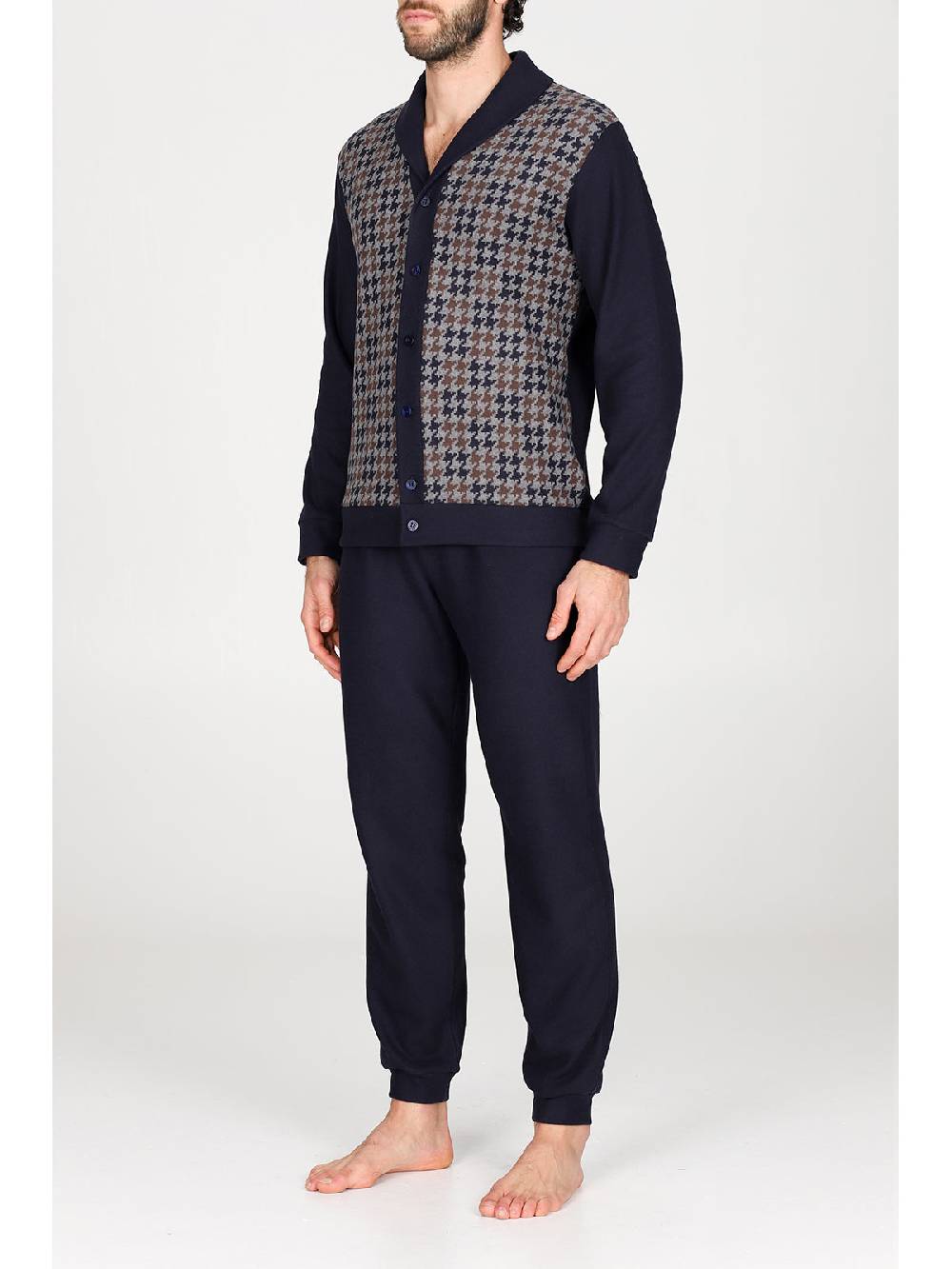 Julipet Pigiama cardigan in confortevole jacquard di cotone Consegna Veloce