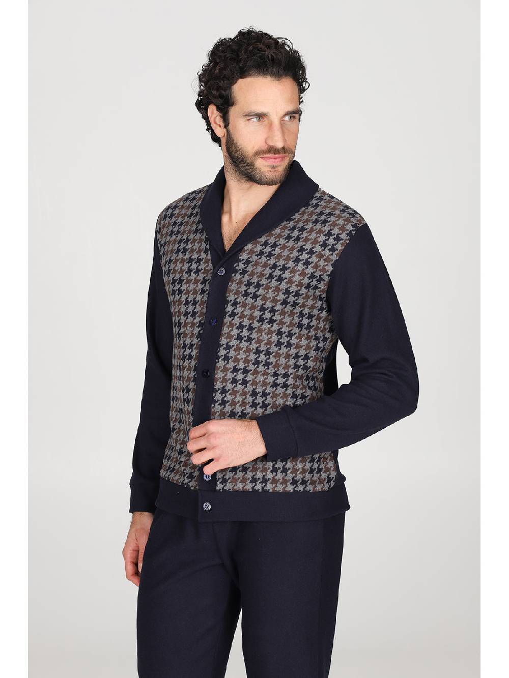 Julipet Pigiama cardigan in confortevole jacquard di cotone Consegna Veloce
