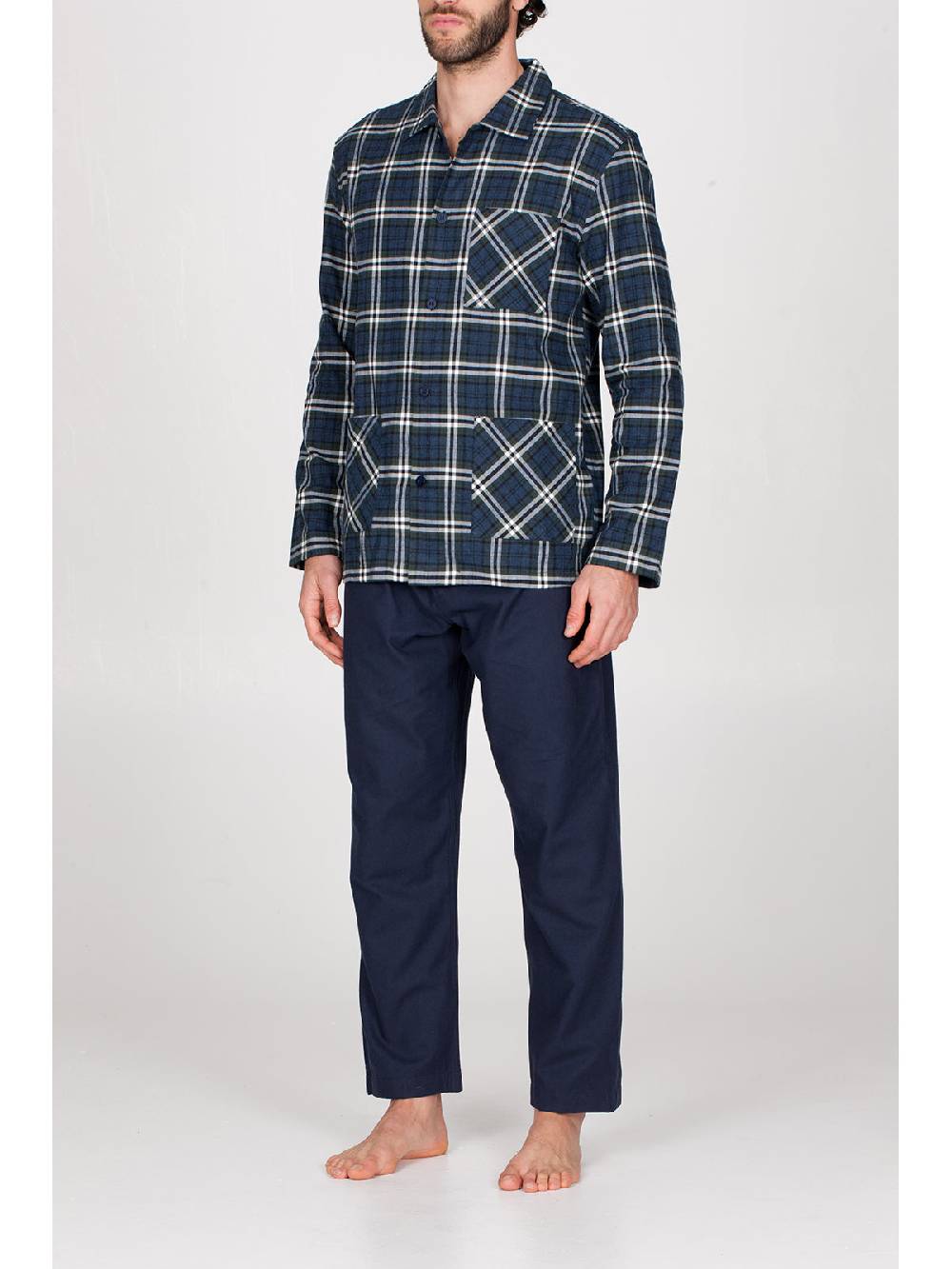 Julipet Pigiama cardigan in calda flanella di puro cotone Shopping Online