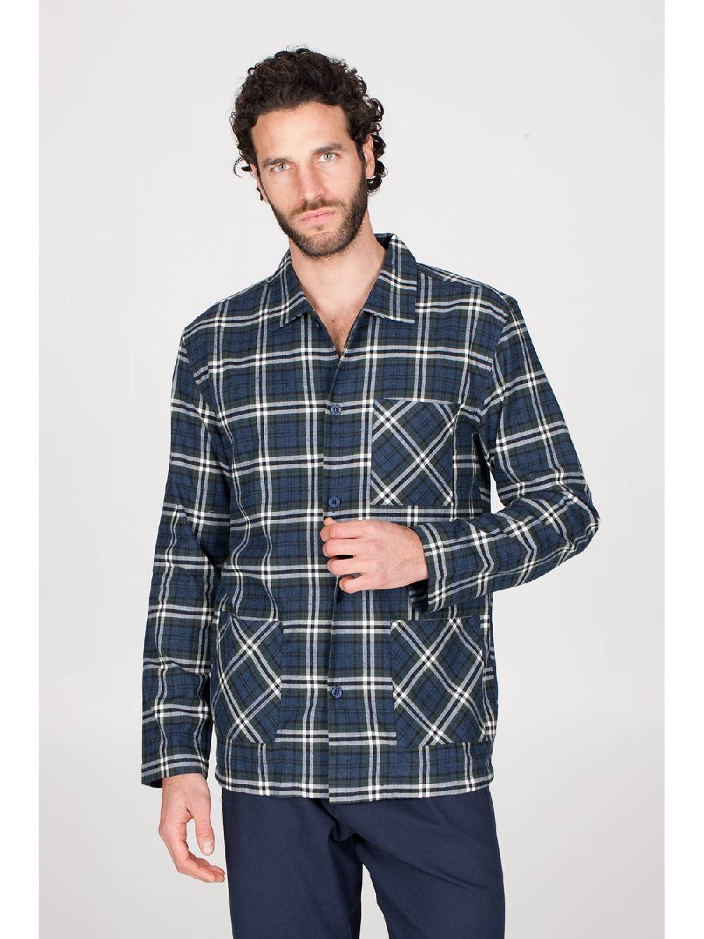 Julipet Pigiama cardigan in calda flanella di puro cotone Shopping Online