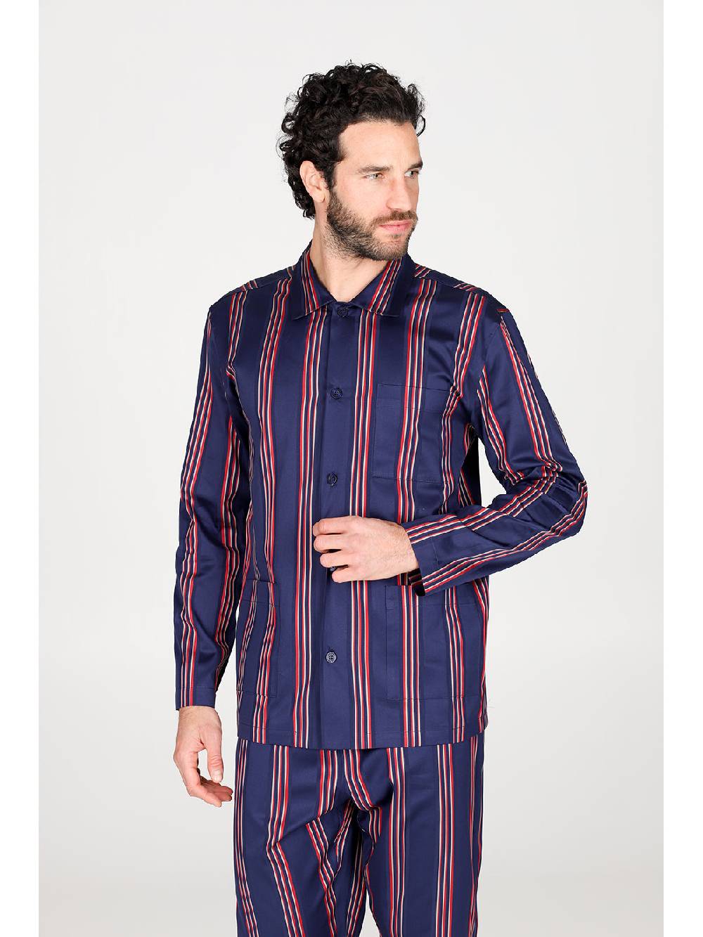 Julipet Pigiama cardigan in pregiato popeline di puro cotone Saldi Di Fabbrica