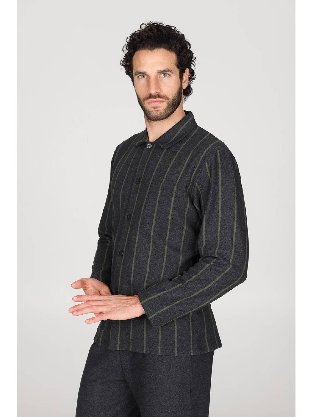 Julipet Pigiama cardigan in confortevole jacquard di cotone Vendite Flash