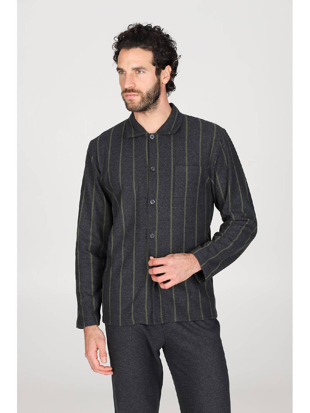 Julipet Pigiama cardigan in confortevole jacquard di cotone Vendite Flash