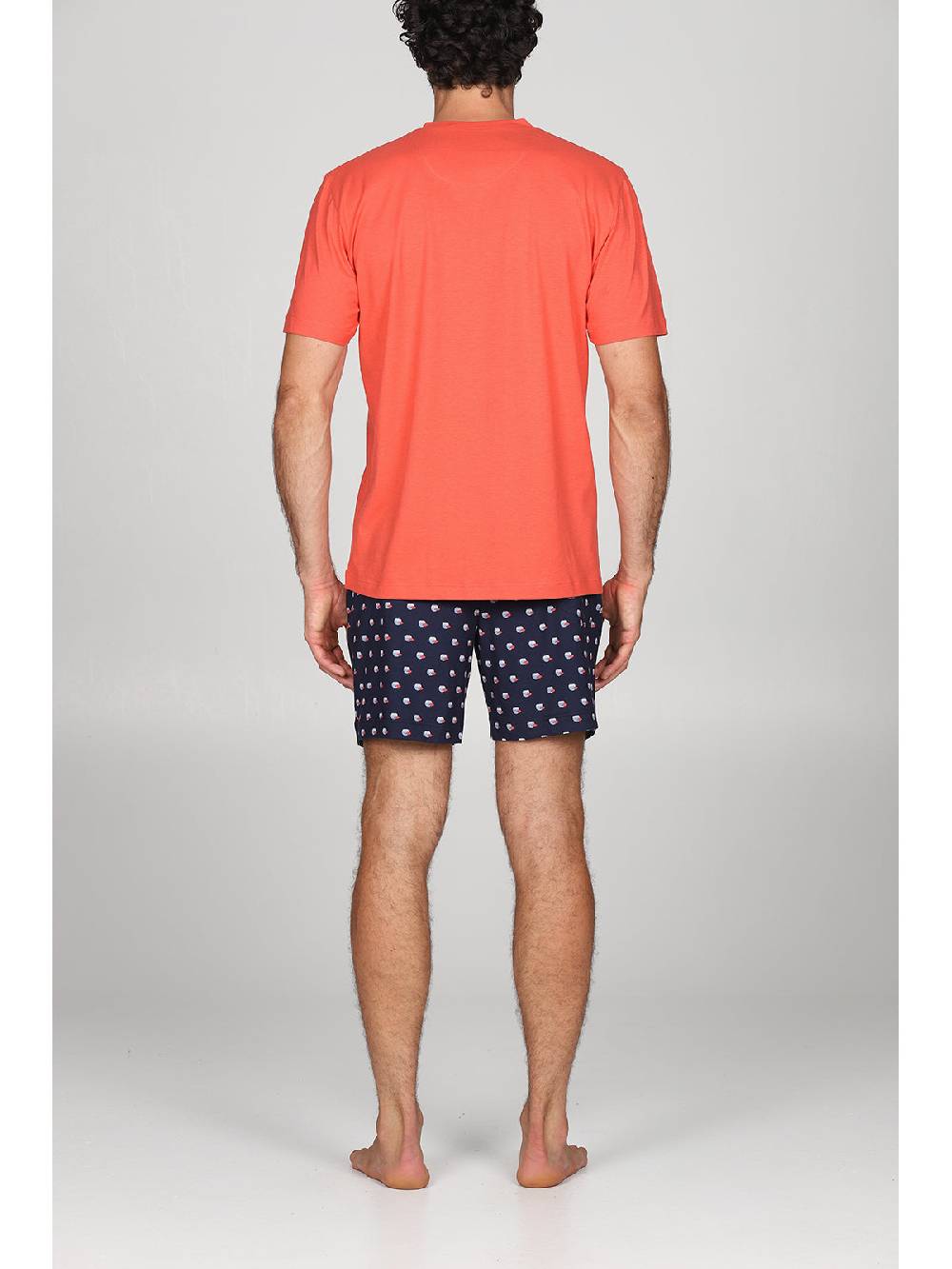 Julipet Pigiama serafino, in esclusivo jersey di puro cotone s/z, disegno "pesci" nei pantaloncini Moda