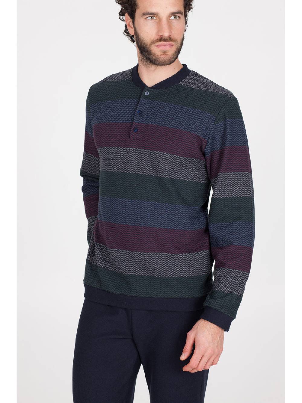 Julipet Pigiama in caldo jacquard di cotone Economico