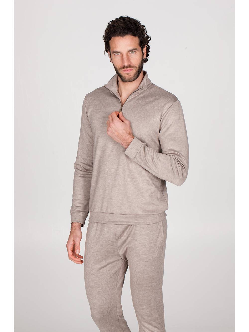 Julipet Pigiama con zip in double jersey seta e cotone Saldi