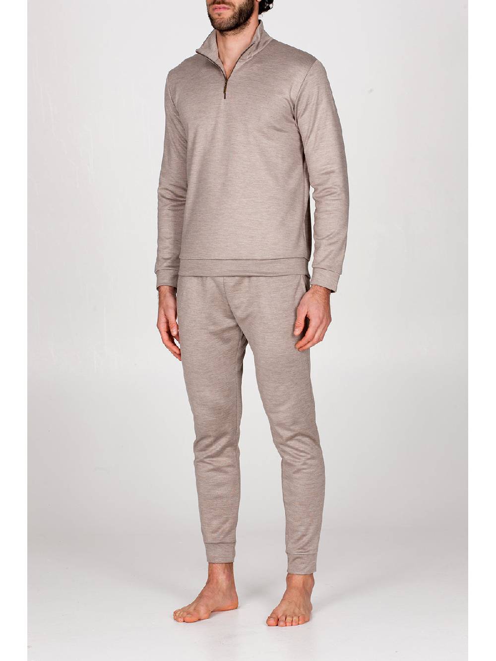 Julipet Pigiama con zip in double jersey seta e cotone Saldi