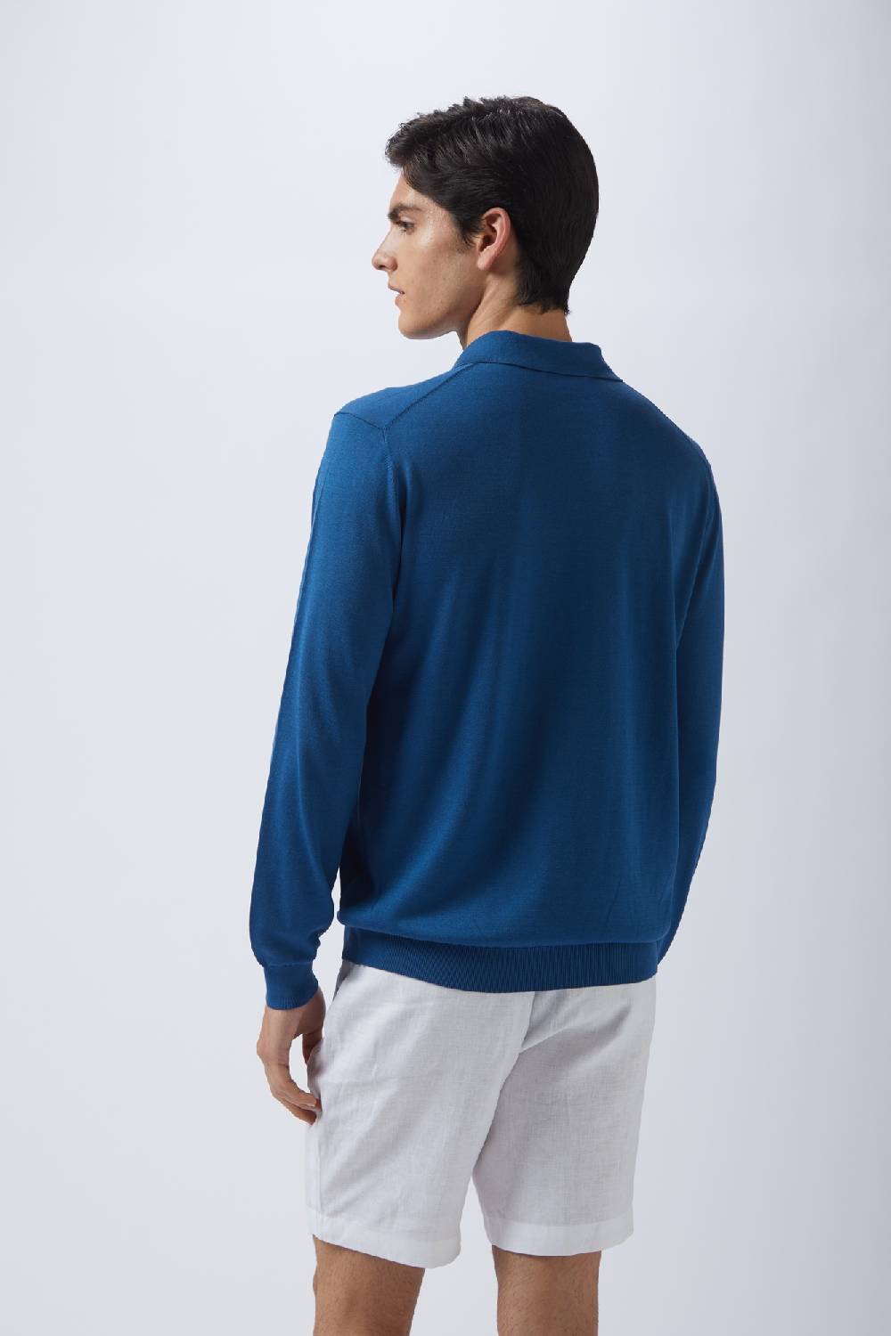 Kangra Cashmere Polo Manica Lunga Rasata In Seta e Cotone Novità