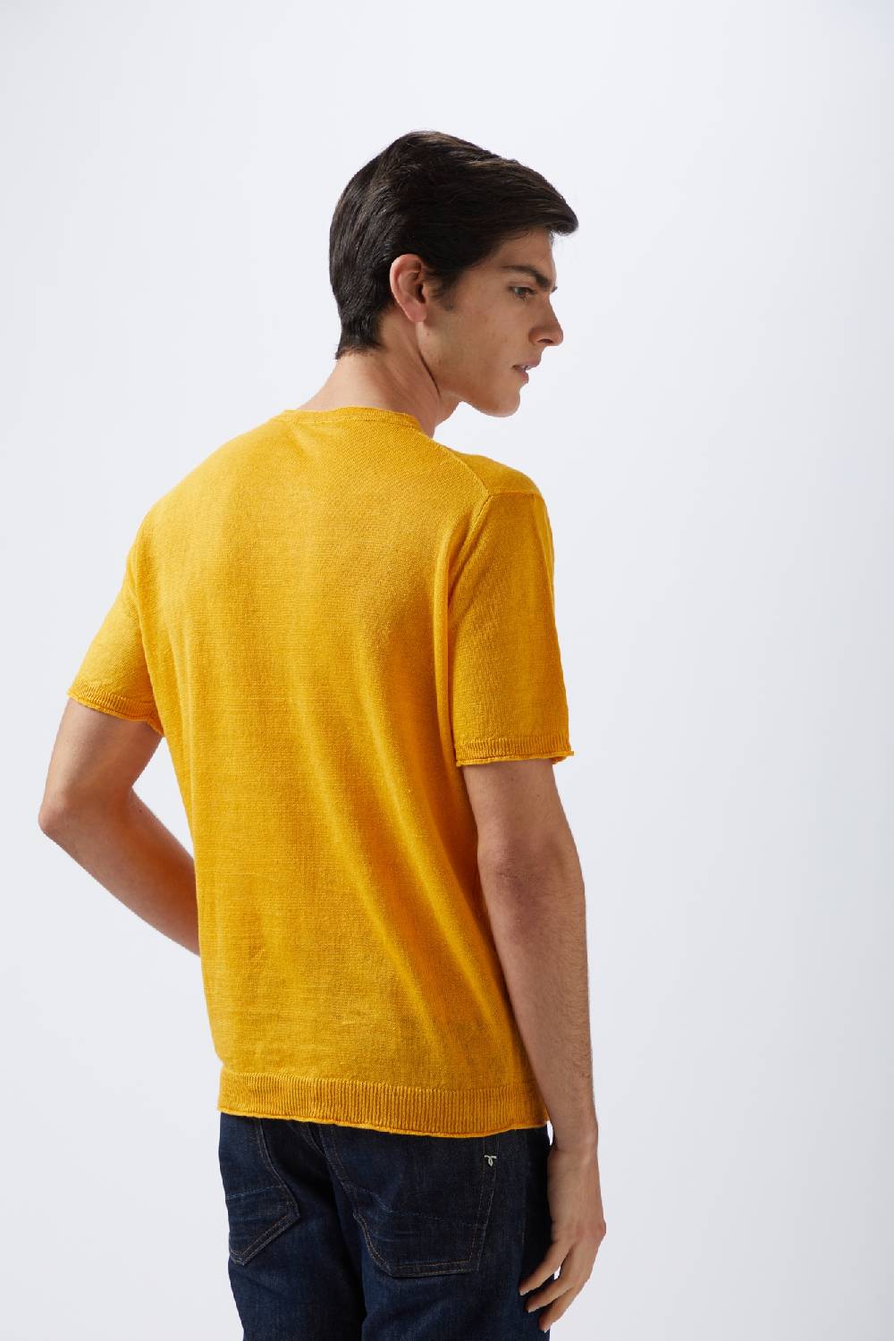 Kangra Cashmere Girocollo Mezza Manica Rasato In Lino Outlet