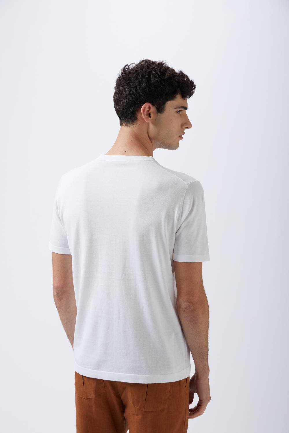 Kangra Cashmere T-Shirt Con Rullino in Cotone In Vendita