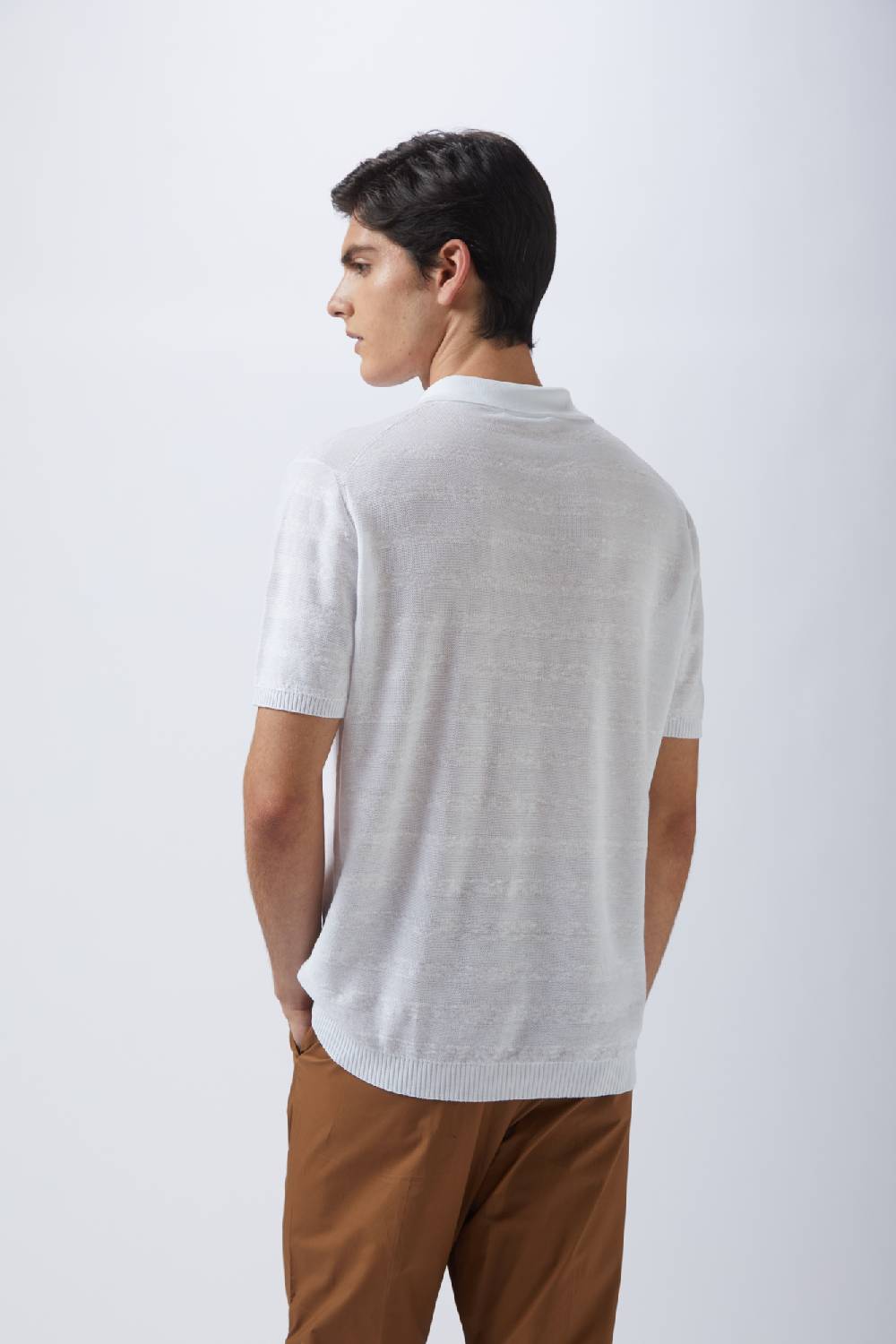 Kangra Cashmere Polo Mezza Manica Rigata in Cotone e Lino Offerte