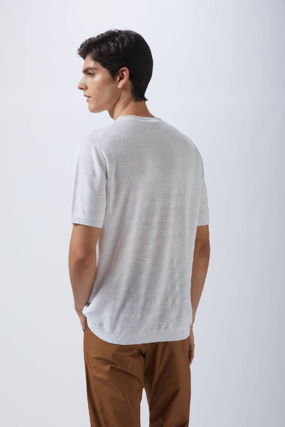 Kangra Cashmere Girocollo Mezza Manica Rigato in Cotone e Lino Hotsell