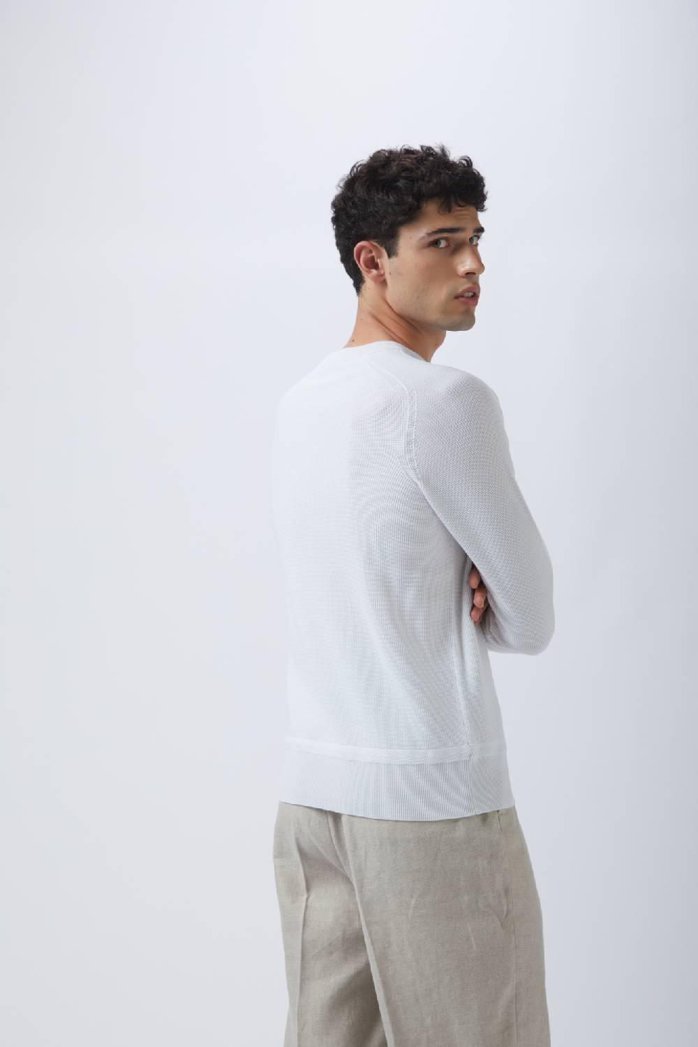 Kangra Cashmere Girocollo Punto Speciale in Cotone Vendite Flash