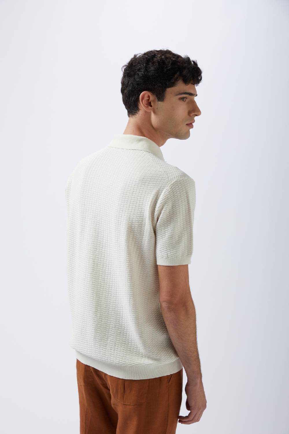 Kangra Cashmere Polo Mezza Manica Punto Nocciola Negozio