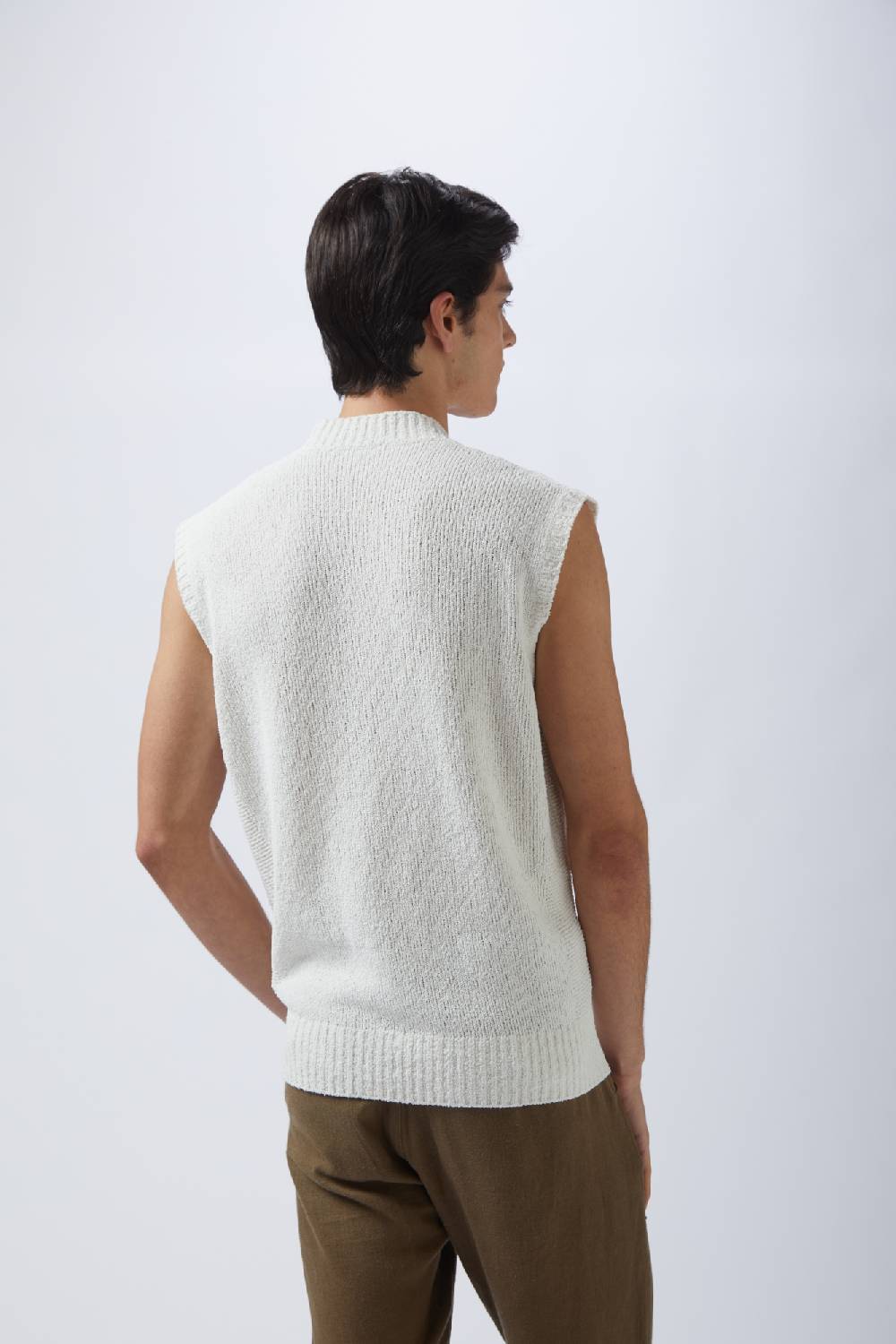 Kangra Cashmere Pullover Senza Maniche Con Fianchetti Links Vendita