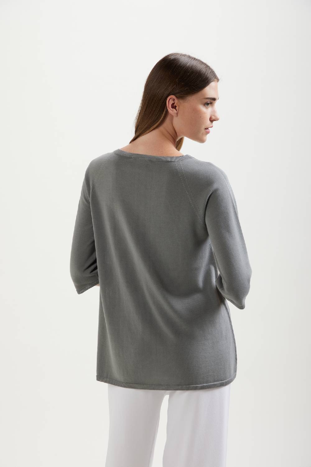 Kangra Cashmere Maglia Girocollo Linea Ad A In Cotone Consegna Veloce