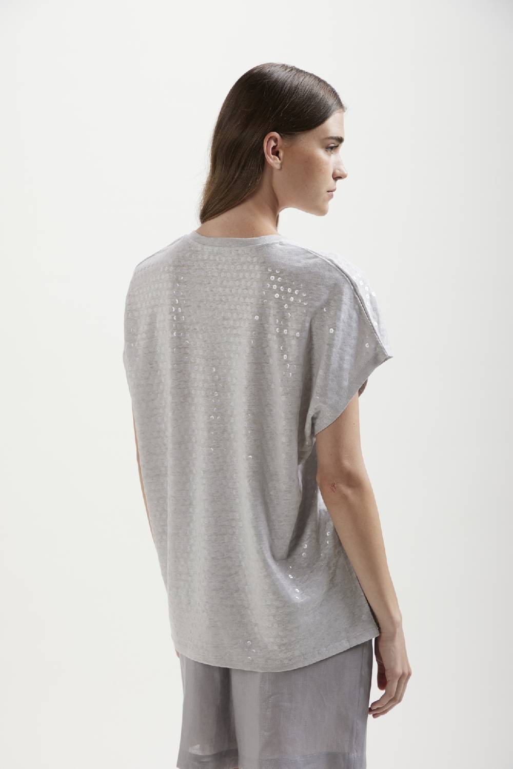 Kangra Cashmere Maglia Scollo V Over Con Stampa Paillettes Affare Del Giorno