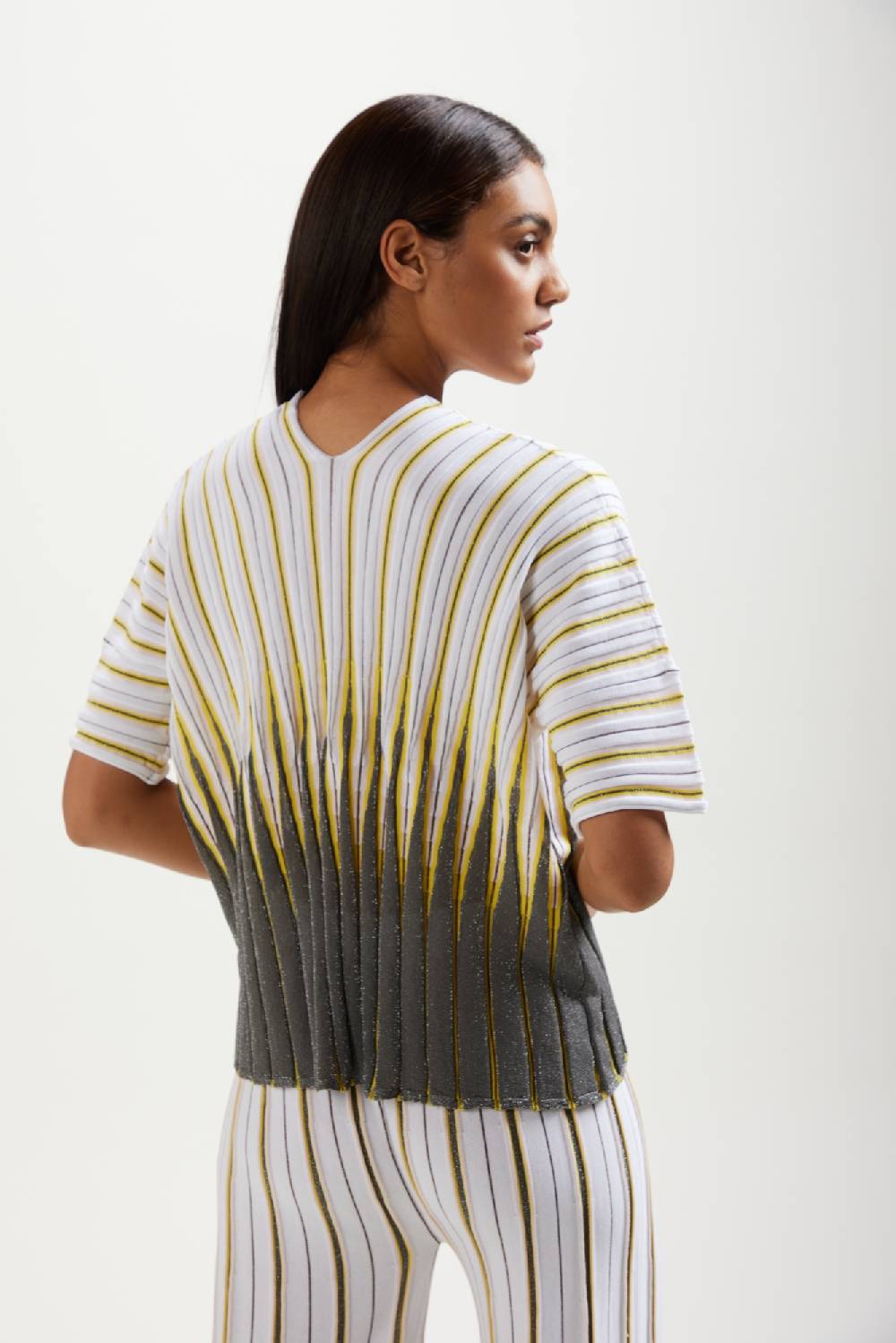 Kangra Cashmere Maglia "Scollo V" Jacquard In Cotone-Lurex Convenienza