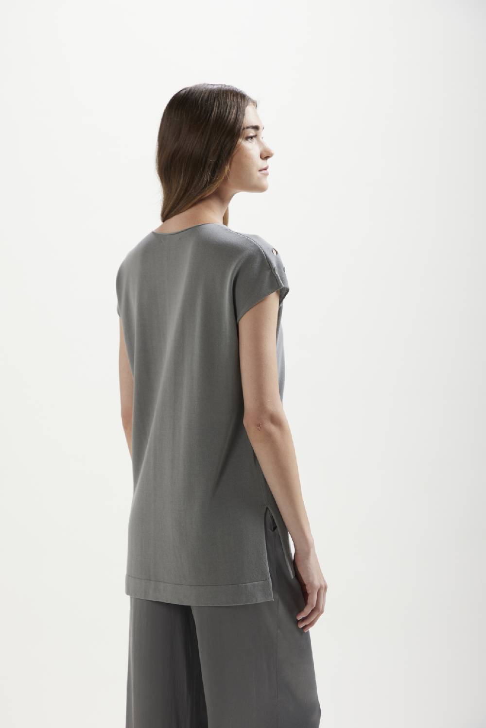 Kangra Cashmere Scollo V Smanicato Con Buchi E Spacchi Novità