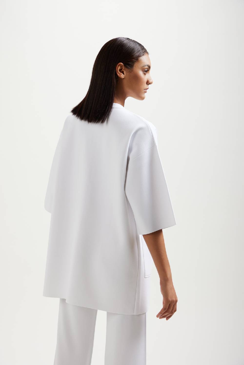 Kangra Cashmere Spolverino Over Punto Milano Con Impuntura A Contrasto Offerta