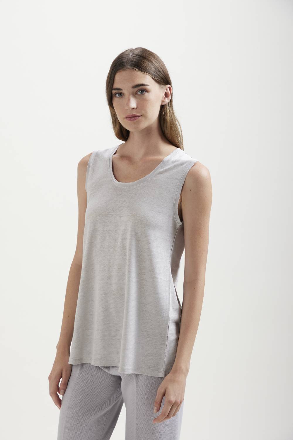 Kangra Cashmere Canotta In Jersey Lino Con Dettagli Di Seta I Più Venduti