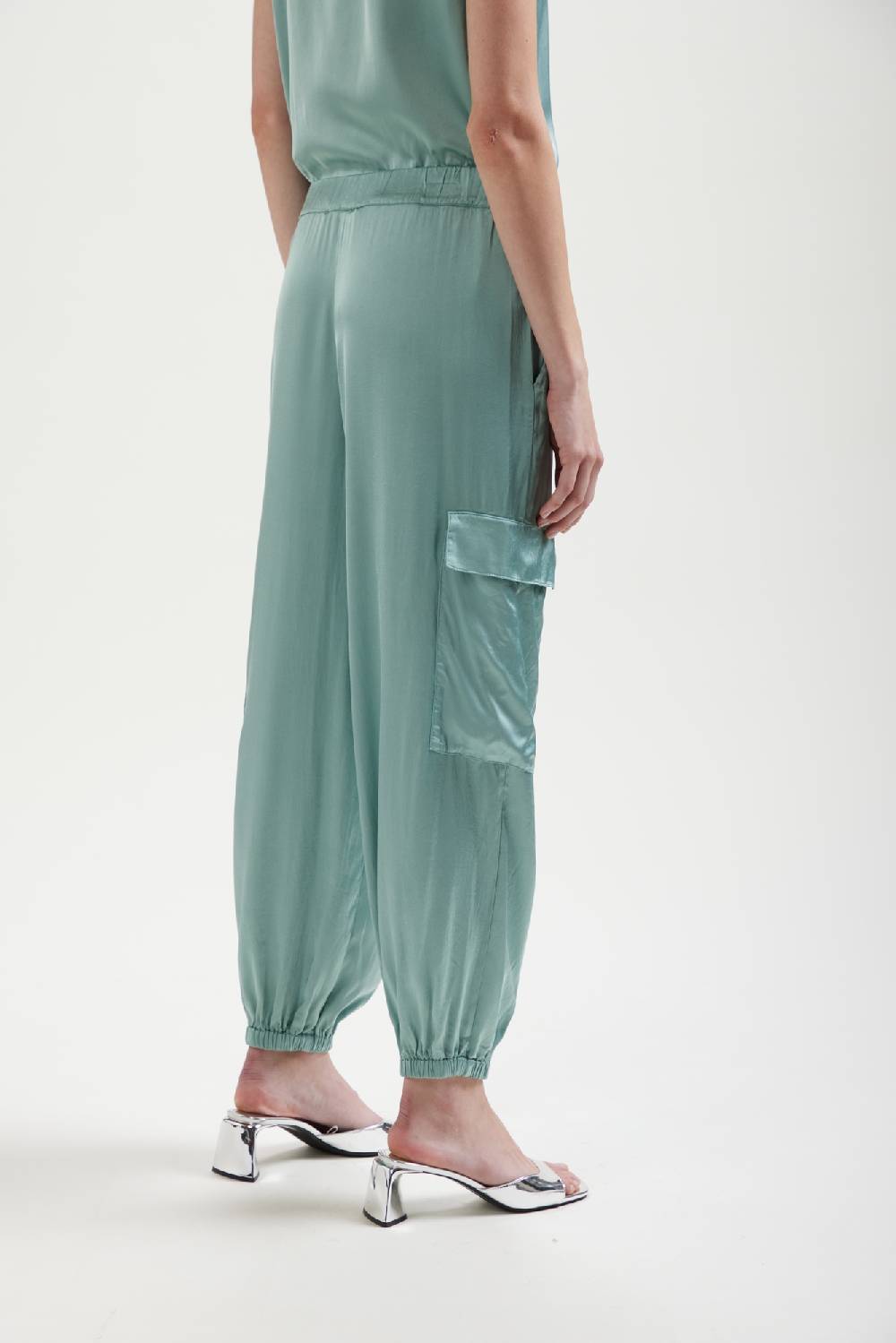 Kangra Cashmere Pantalone Cargo In Viscosa Stretch In Saldo