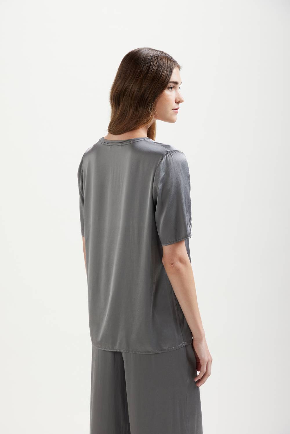 Kangra Cashmere Girocollo Manica Corta In Viscosa Stretch Nuova