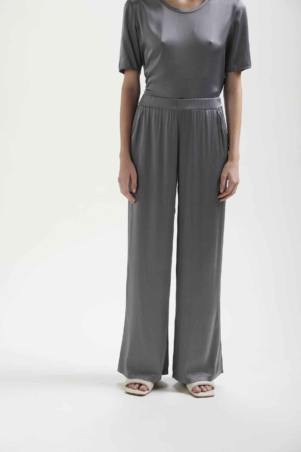 Kangra Cashmere Pantalone Palazzo In Viscosa Stretch Moda