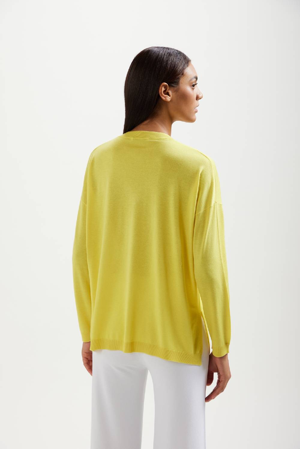 Kangra Cashmere Scollo V Spalla Scesa Con Spacchi In Seta e Cashmere Italy