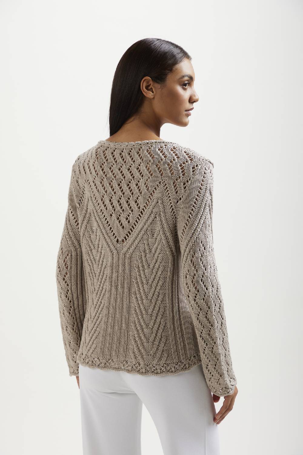 Kangra Cashmere Pullover Con Motivi Di Coste E Punzonato Soddisfazione Garantita