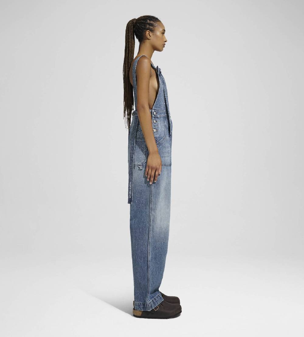 Khrisjoy SALOPETTE DENIM STRASS MEDIUM DENIM MULTICOLOR Outlet
