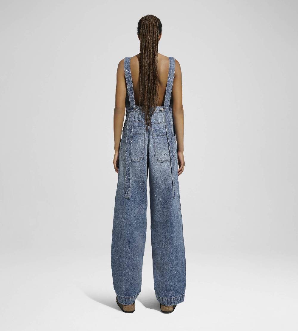 Khrisjoy SALOPETTE DENIM STRASS MEDIUM DENIM MULTICOLOR Outlet