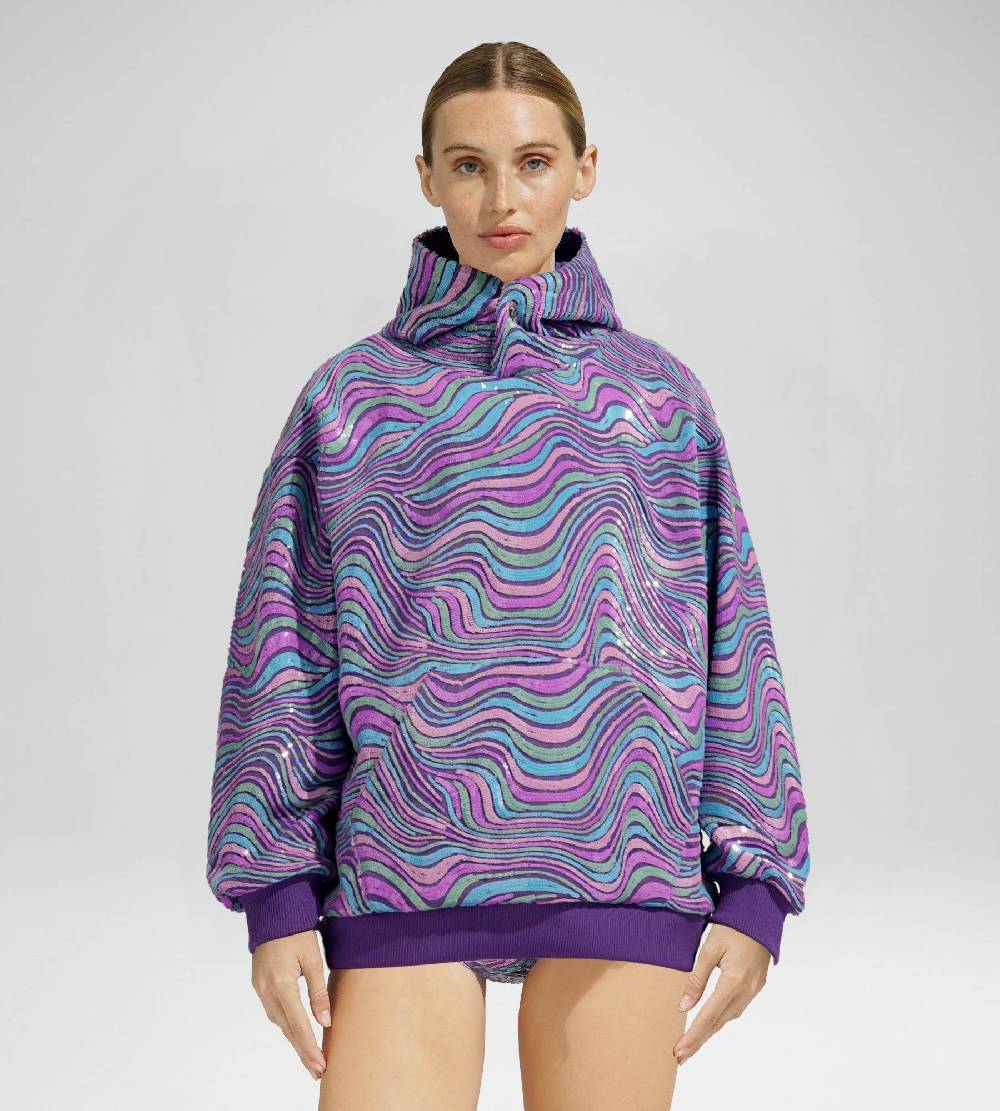 Khrisjoy WAVE PAILLETTES HOODIE MIX GRAPE I Più Venduti