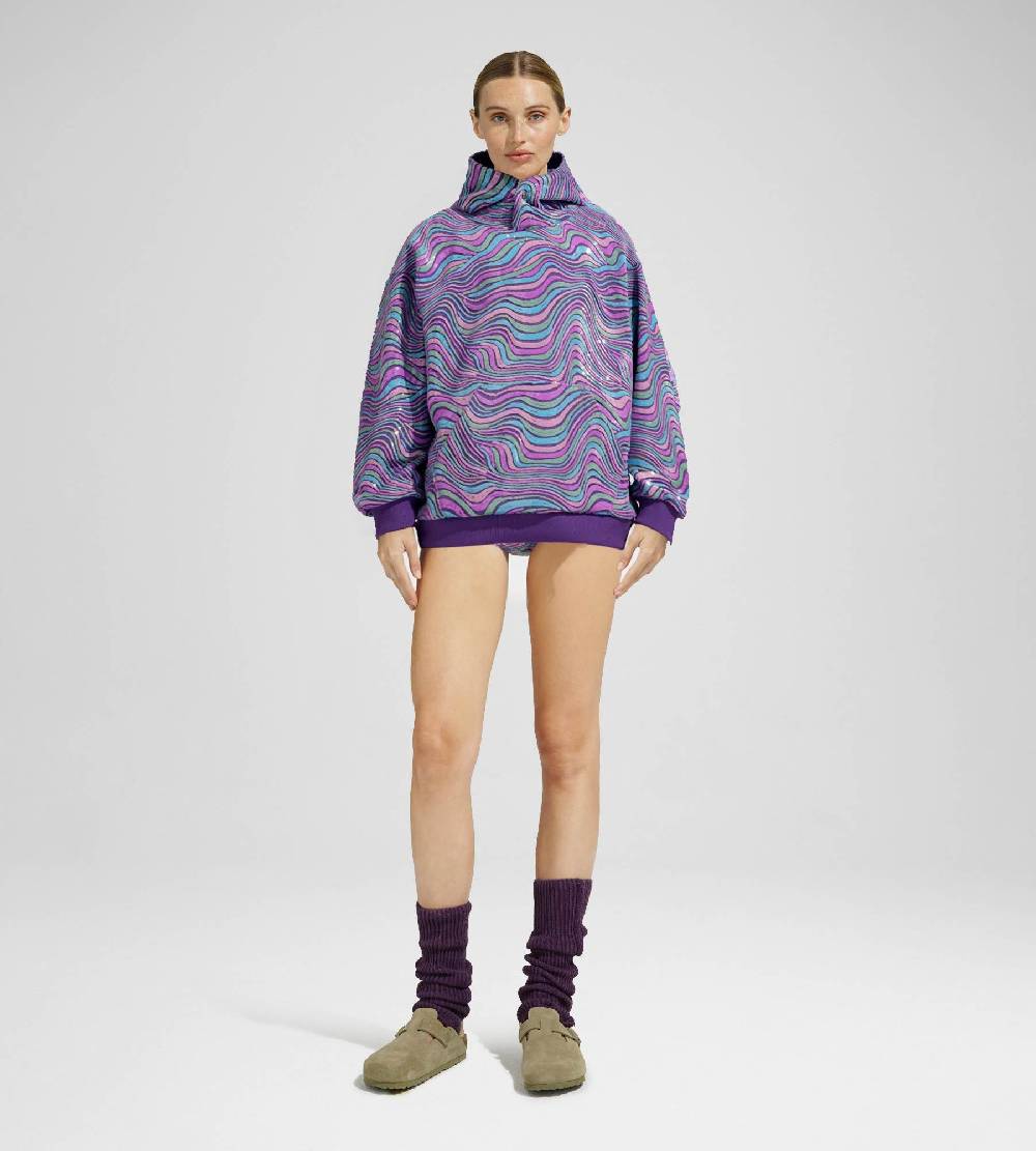 Khrisjoy WAVE PAILLETTES HOODIE MIX GRAPE I Più Venduti